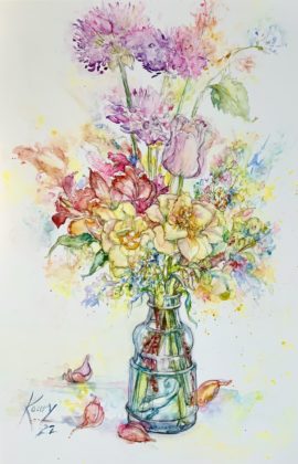 Free Flowing Florals (Watercolor on Yupo)